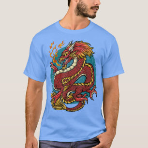 Chinesischer japanischer Drache Rot T-Shirt