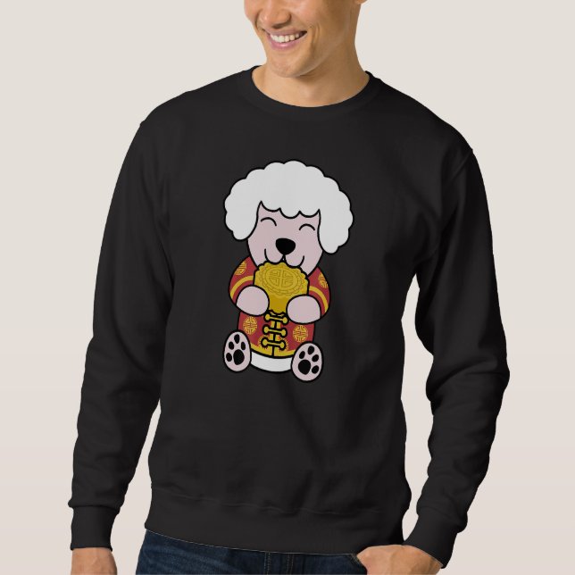 Chinesischer Kostüm Mooncake Poodle Dog Sweatshirt (Vorderseite)