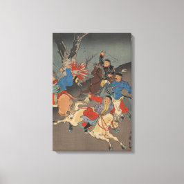 Chinesischer Krieg - Vintages japanisches Kunstbil Leinwanddruck