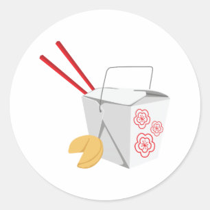 Chinesischer Lebensmittelbehälter Runder Aufkleber