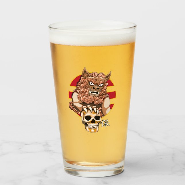 Chinesischer Löwenwächter - Foo Dog Glas (Vorne (Gefüllt))