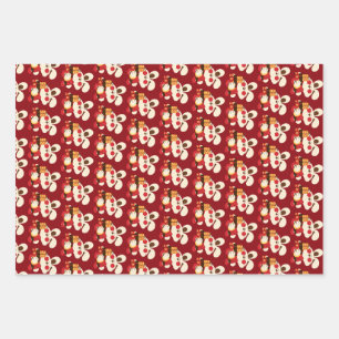 Chinesischer Luxus-Rotkaninchenlunar Geschenkpapier Set