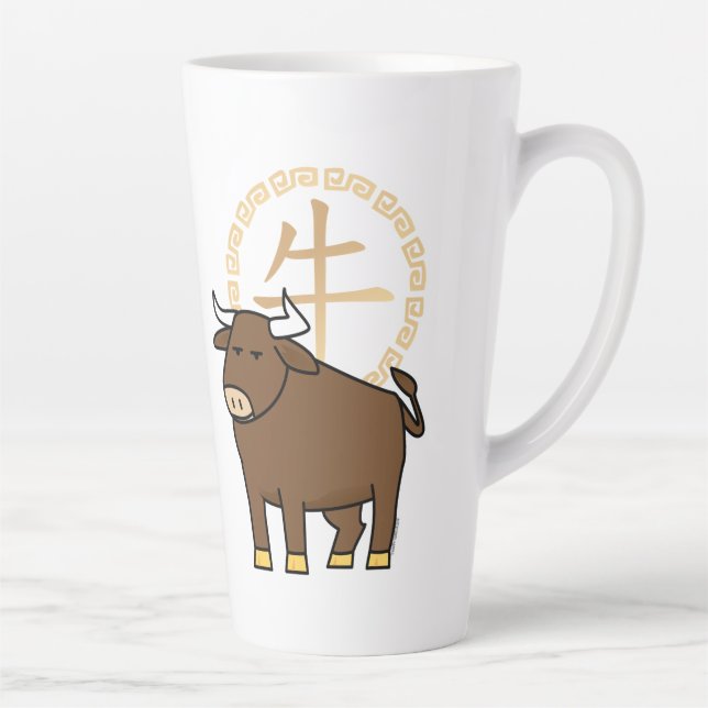 Chinesischer Mondkalender Neujahr Ox Bull Glücksge Milchtasse (Rechts)