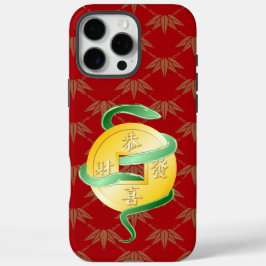 Chinesischer Mondneubauten Snake 2025 Goldmünze iPhone 16 Pro Max Hülle