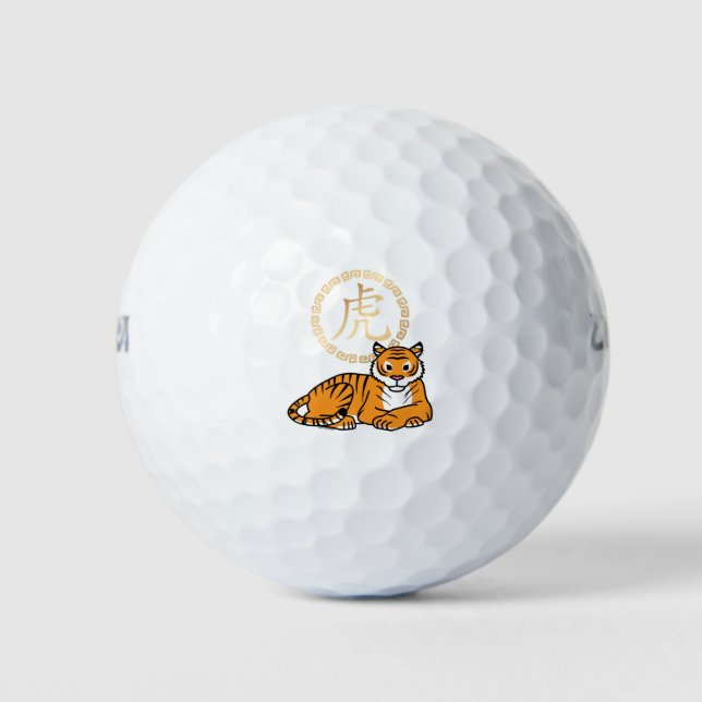 Chinesischer Montag Neujahr Tiger Zodiac Glück Golfball (Vorderseite)