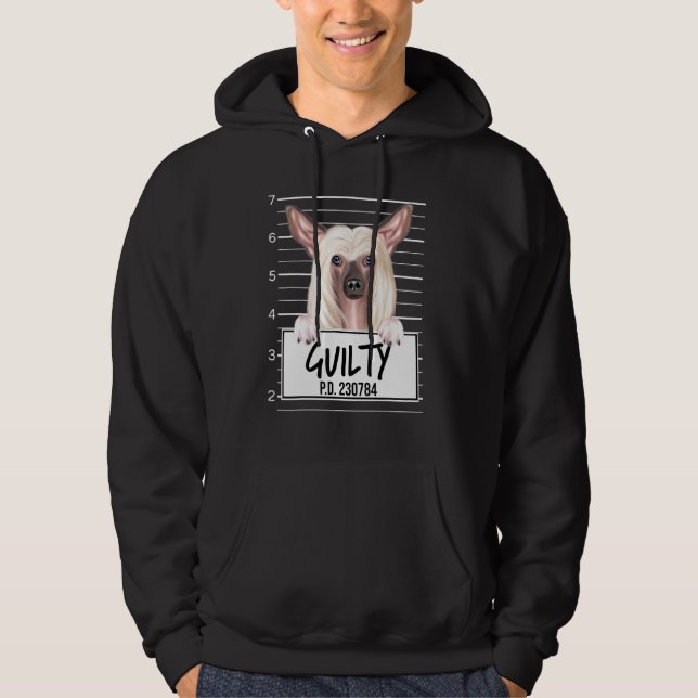 Chinesischer Mugshot Guilty Dog Hoodie (Vorderseite)