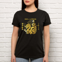 Chinesischer Neujahrdrache 2024 Fett Gold Foil T-Shirt