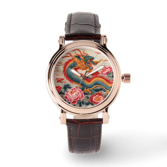 Chinesischer Neujahrdrache Zodiac Birthday Armbanduhr (Vorderseite)