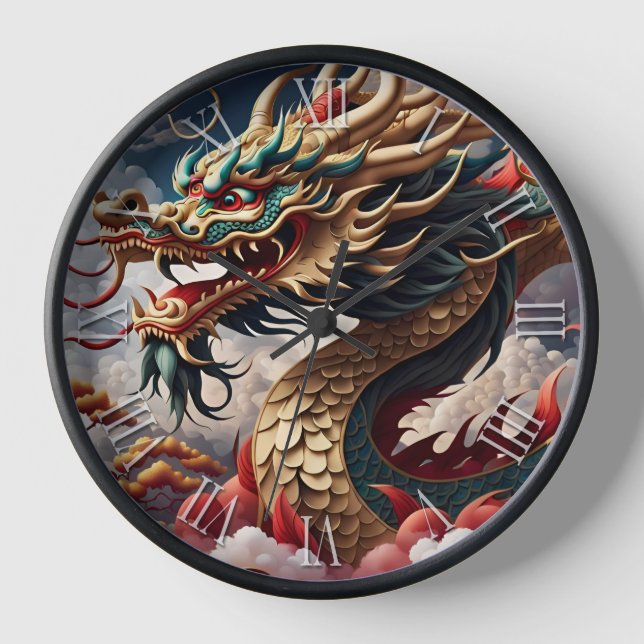 Chinesischer Neujahrdrache Zodiac Birthday WC4 Uhr (Vorderseite)