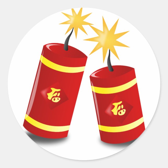 Chinesischer Neujahrsaufkleber Runder Aufkleber (Vorderseite)