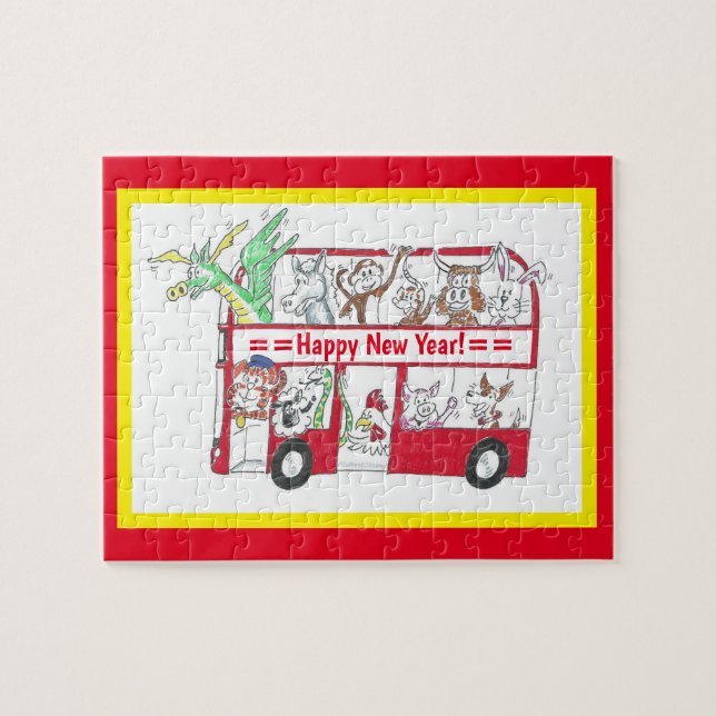 Chinesischer Neujahrsbus - Jahr des Tigers Puzzle (Horizontal)