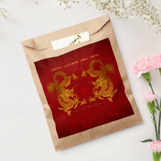 Chinesischer Neujahrsdrache 2024 Doppeldrache FBg Geschenktütchen (Versiegelt)