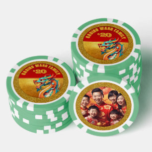Chinesischer Neujahrsdrache personalisiertes Foto  Pokerchips
