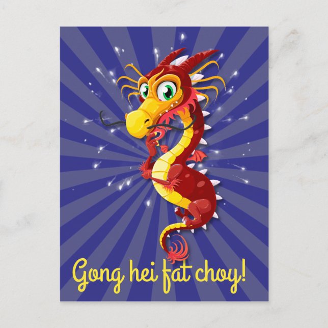 Chinesischer Neujahrsdrache Postkarte (Vorderseite)