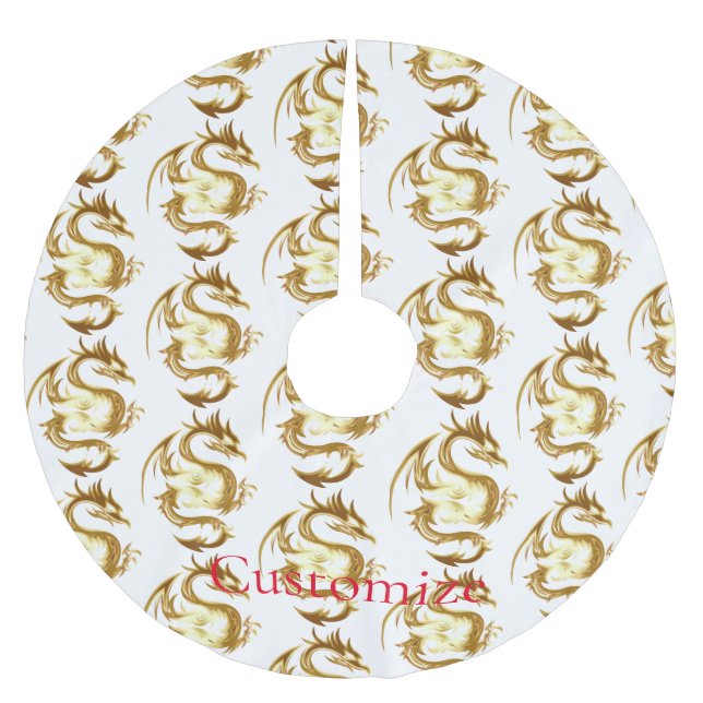 Chinesischer Neujahrsdrache Thunder_Cove Polyester Weihnachtsbaumdecke (Vorderseite)