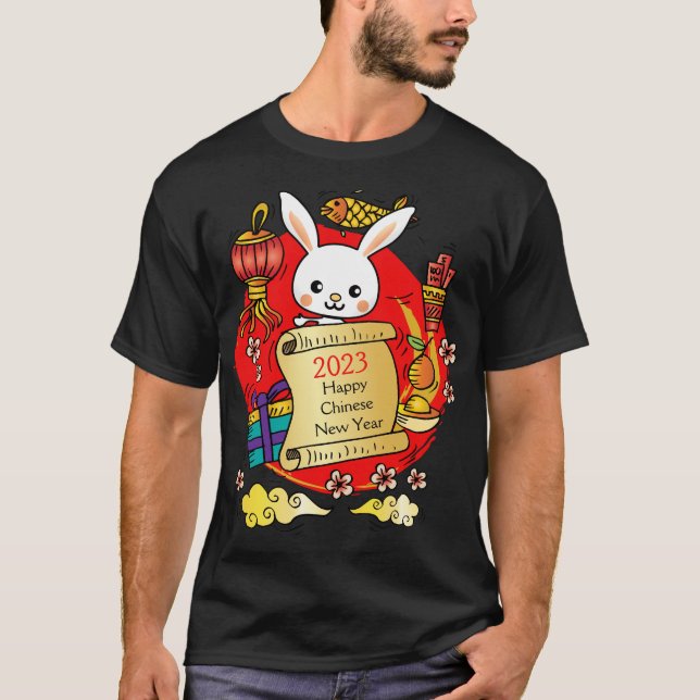 Chinesischer Neujahrshändler-Cartoon T-Shirt (Vorderseite)
