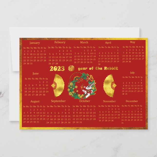 Chinesischer Neujahrskalender 2023 Einladung (Vorderseite)