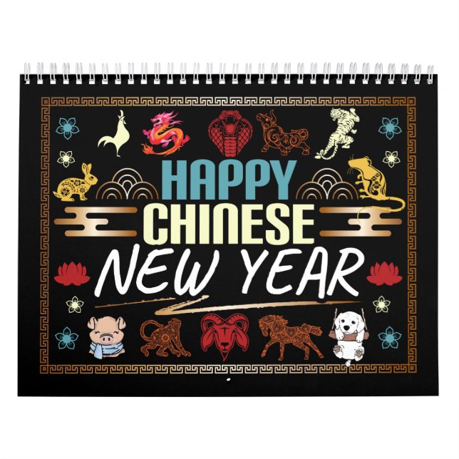 Chinesischer Neujahrskalender 2024 - Tierart Zodia Kalender (Titelbild)