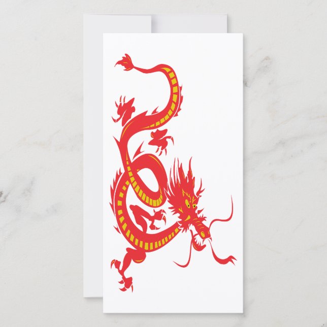 Chinesischer Neujahrsroter Drache Feiertagskarte (Vorderseite)