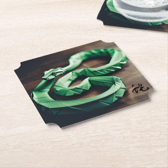 Chinesischer Neujahrsschlange grün Zodiac Birthday Untersetzer (angewinkelt)