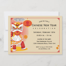 Chinesischer New Year Lion Dancer Einladung