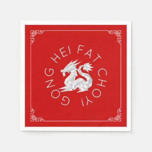 Chinesischer New Year Origami Dragon Napkins Serviette