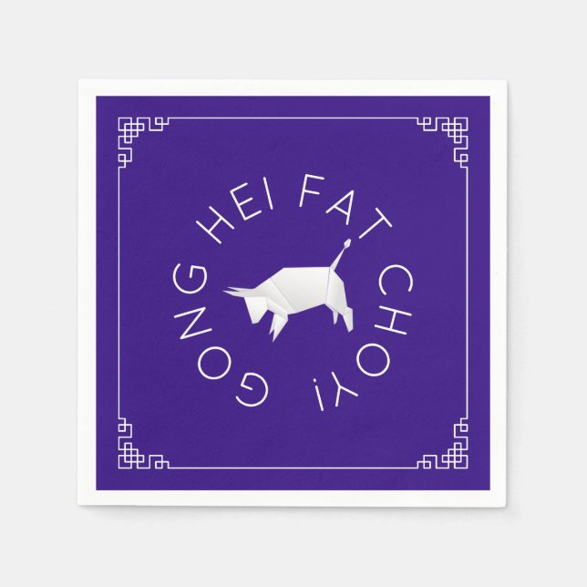 Chinesischer New Year Origami Ox Serviette (Vorderseite)