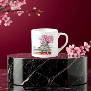 Chinesischer Palast mit Sakura Trees - Elegantes O Espressotasse