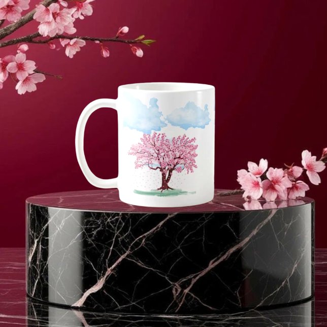 Chinesischer Palast mit Sakura Trees - Elegantes O Kaffeetasse (Von Creator hochgeladen)