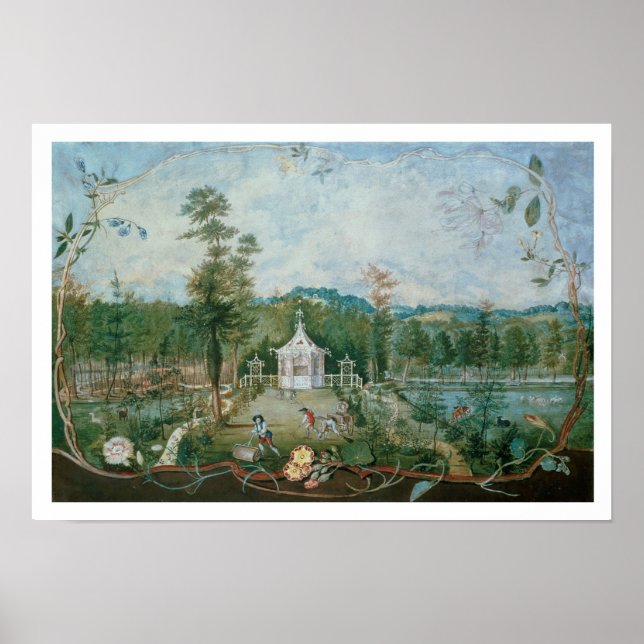 Chinesischer Pavillon in einem Englischen Garten,  Poster (Vorne)