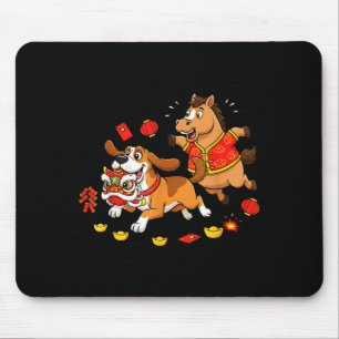 Chinesischer Pferd Bluthund Kinder Männer Frauen F Mousepad