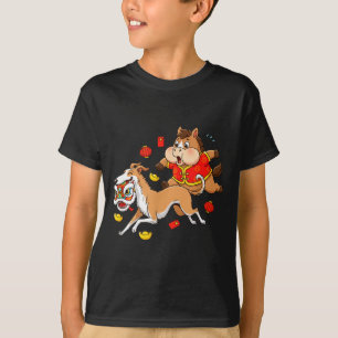 Chinesischer Pferd Borzoi Lustig Kinder Männer Fra T-Shirt