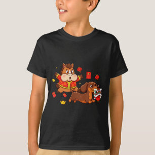 Chinesischer Pferd Dackel Lustiges Kind Männer Fra T-Shirt