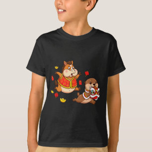 Chinesischer Pferd Otter Lustig Kinder Männer Frau T-Shirt