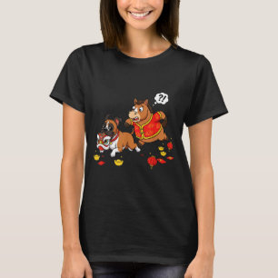 Chinesischer Pferde-Boxer-Hund Lustiger Kinder-Män T-Shirt