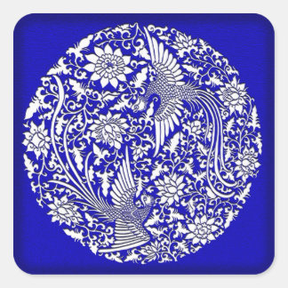 Chinesischer Phönix Quadratischer Aufkleber