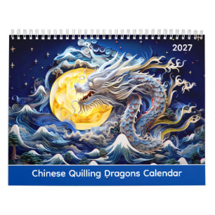 Chinesischer Quilling-Drachen-Kalender Kalender
