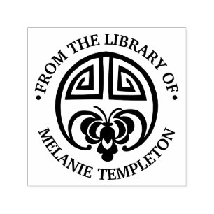 Chinesischer Reichtum Luck Bat "From the library" Permastempel