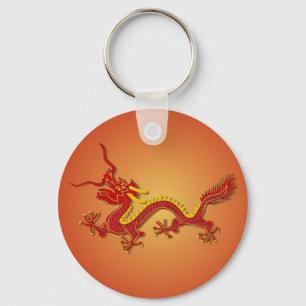 Chinesischer Rot-und Golddrache-Schlüsselanhänge Schlüsselanhänger