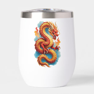 Chinesischer roter Drache feurige Illustration-675