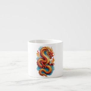 Chinesischer roter Drache feurige Illustration-675 Espressotasse