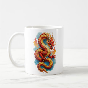 Chinesischer roter Drache feurige Illustration-675 Kaffeetasse