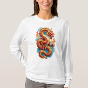 Chinesischer roter Drache feurige Illustration-675 T-Shirt