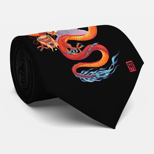 Chinesischer roter Drache Krawatte (Gerollt)