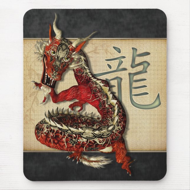 Chinesischer roter Drache Mousepad (Vorne)