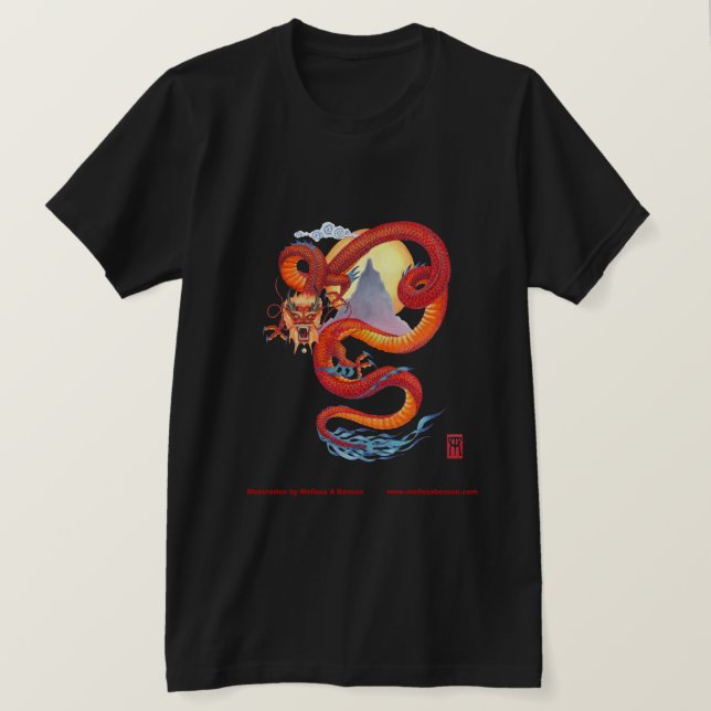 Chinesischer Roter Drache T-Shirt (Design vorne)