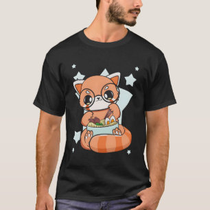 Chinesischer Roter Panda Eating Ra I Liebe Ra Nood T-Shirt