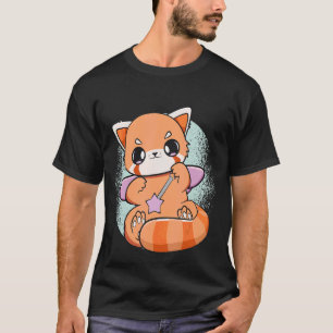Chinesischer Roter Panda mit Niedlichem Chibi-Zaub T-Shirt