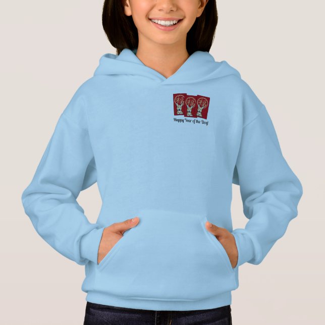 Chinesischer Roter Umschlag Lucky Corgi Jahr des H Hoodie (Vorderseite)
