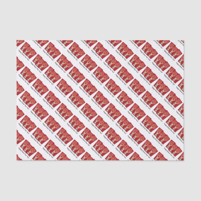 Chinesischer roter Umschlagglückliches Corgi-Jahr Seidenpapier (Vorderseite)